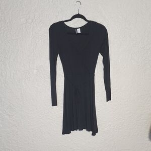 H&M Divided Wrap Black Long Sleeve Dress